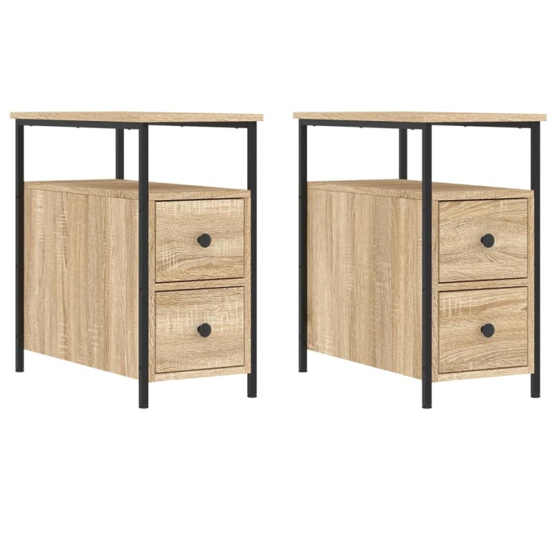 vidaXL Κομοδίνα 2 τεμ. Sonoma Δρυς 30 x 60 x 60 εκ. από Επεξεργ. Ξύλο