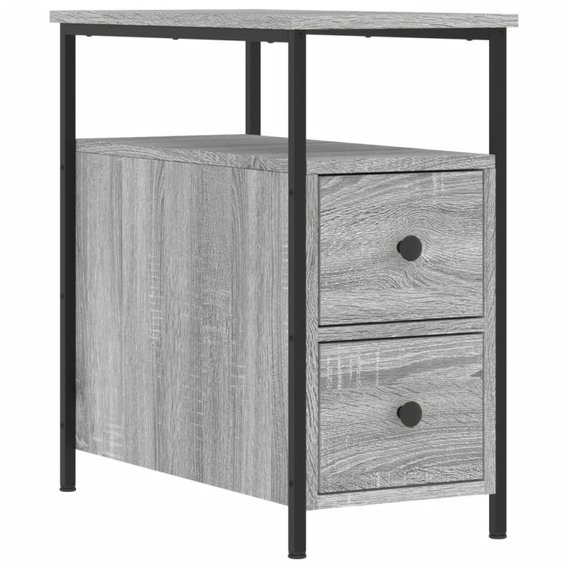 vidaXL Κομοδίνο Γκρι Sonoma 30 x 60 x 60 εκ. από Επεξεργασμένο Ξύλο