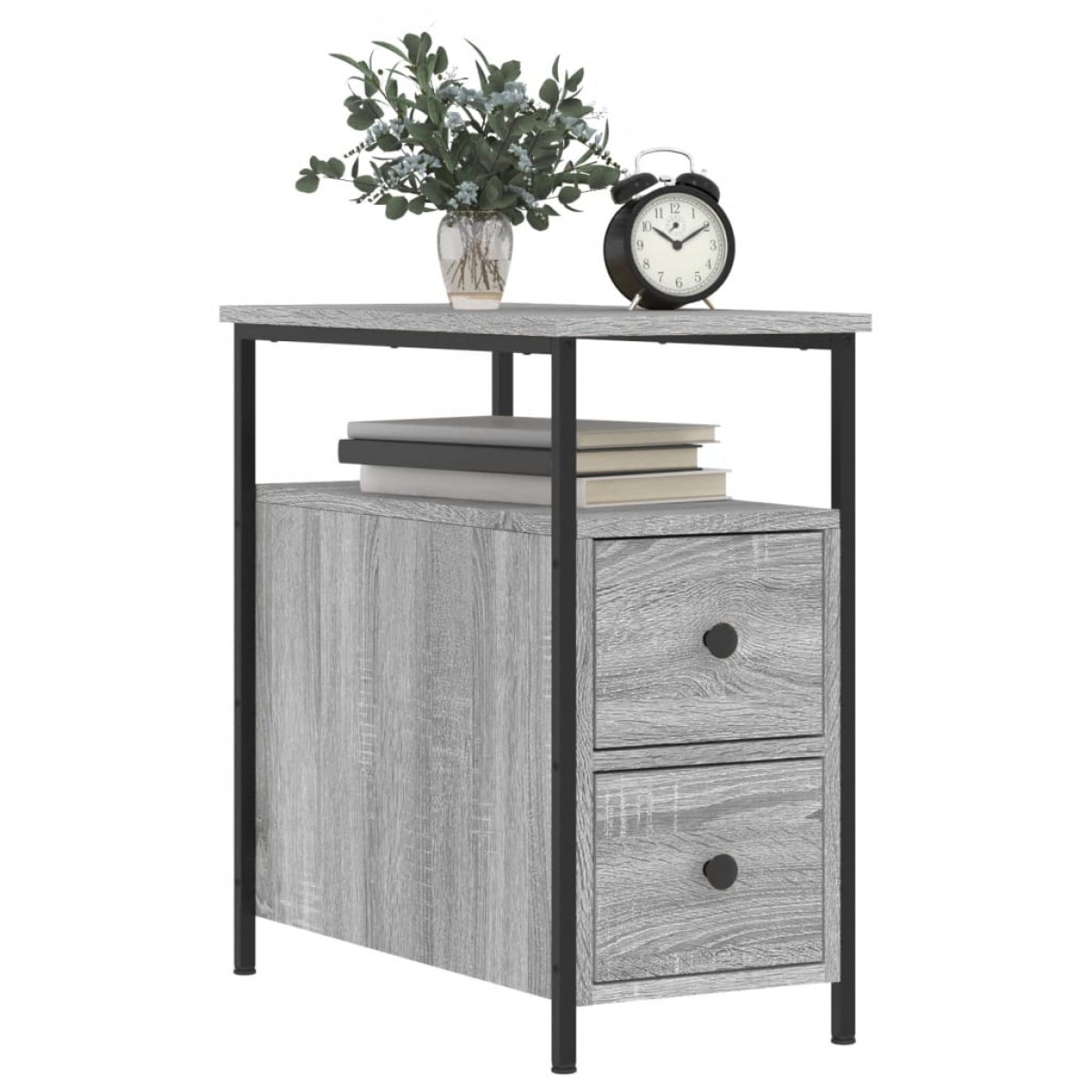 vidaXL Κομοδίνο Γκρι Sonoma 30 x 60 x 60 εκ. από Επεξεργασμένο Ξύλο
