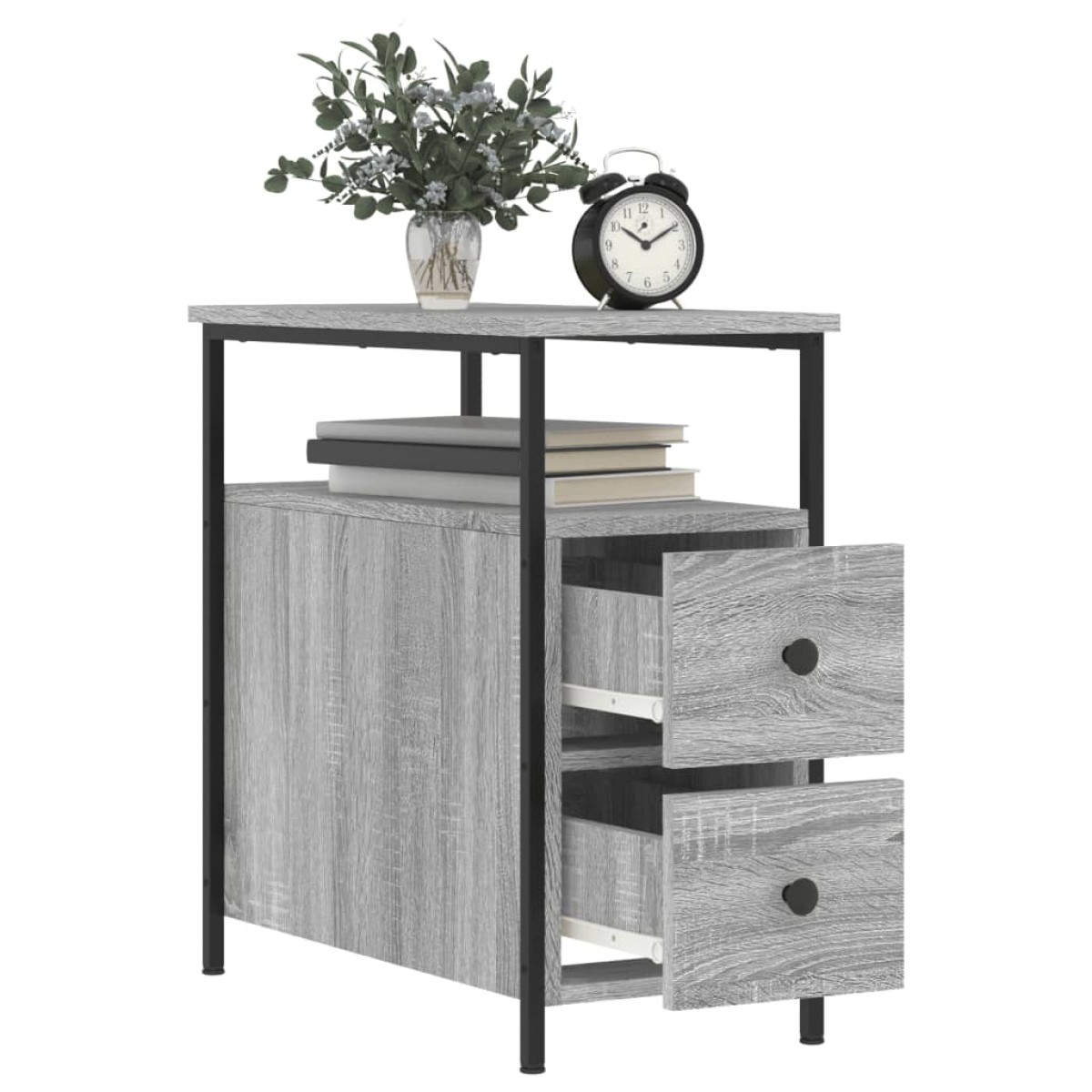 vidaXL Κομοδίνο Γκρι Sonoma 30 x 60 x 60 εκ. από Επεξεργασμένο Ξύλο