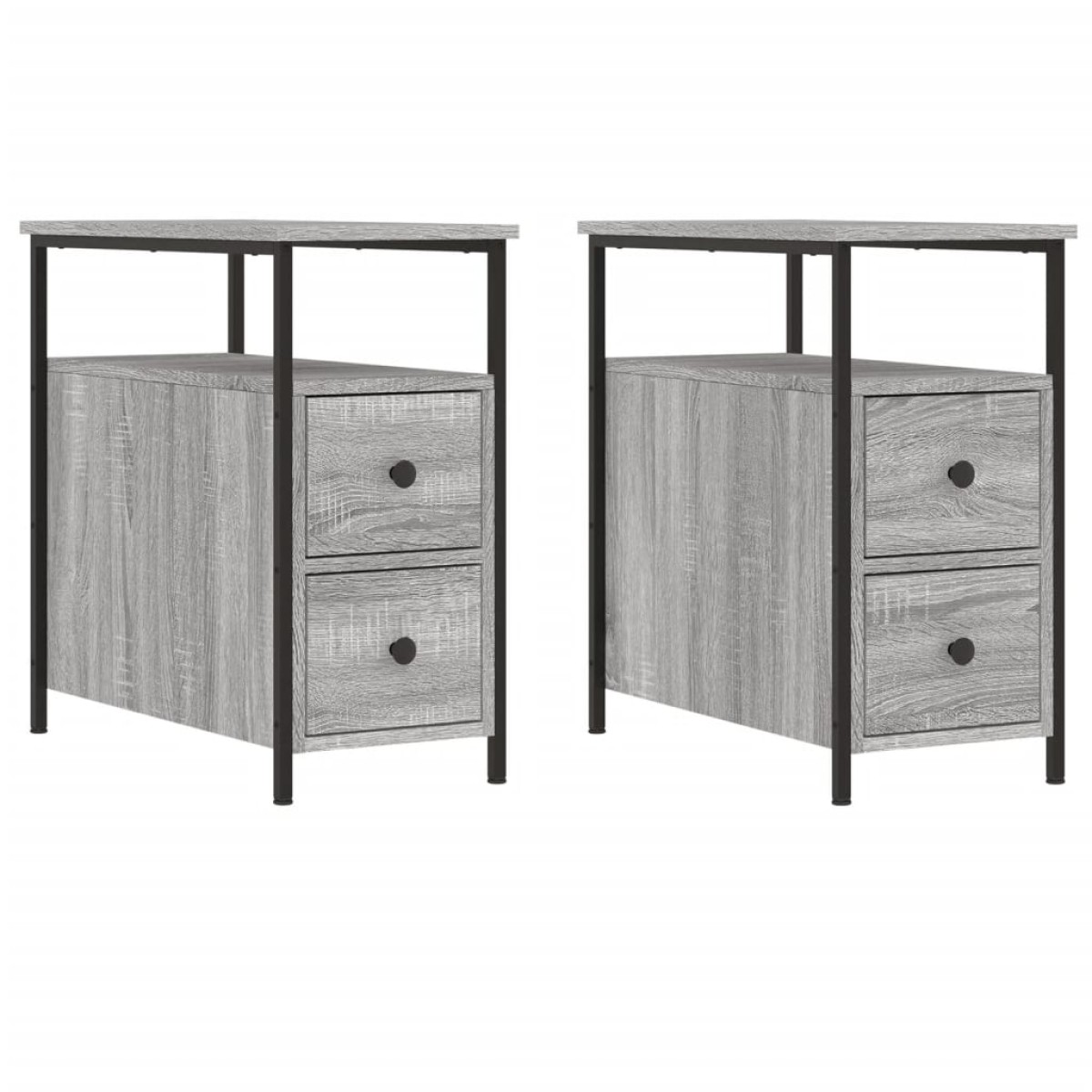 vidaXL Κομοδίνα 2 τεμ. Γκρι Sonoma 30 x 60 x 60 εκ. από Επεξεργ. Ξύλο