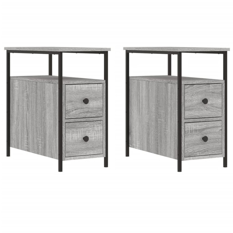 vidaXL Κομοδίνα 2 τεμ. Γκρι Sonoma 30 x 60 x 60 εκ. από Επεξεργ. Ξύλο