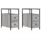 vidaXL Κομοδίνα 2 τεμ. Γκρι Sonoma 30 x 60 x 60 εκ. από Επεξεργ. Ξύλο