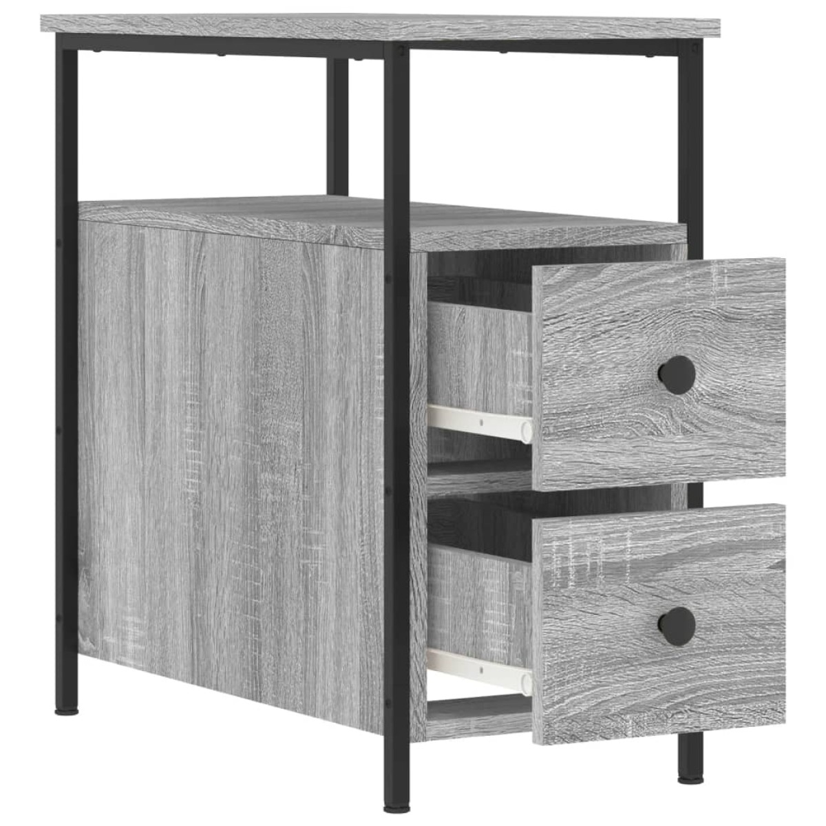 vidaXL Κομοδίνα 2 τεμ. Γκρι Sonoma 30 x 60 x 60 εκ. από Επεξεργ. Ξύλο