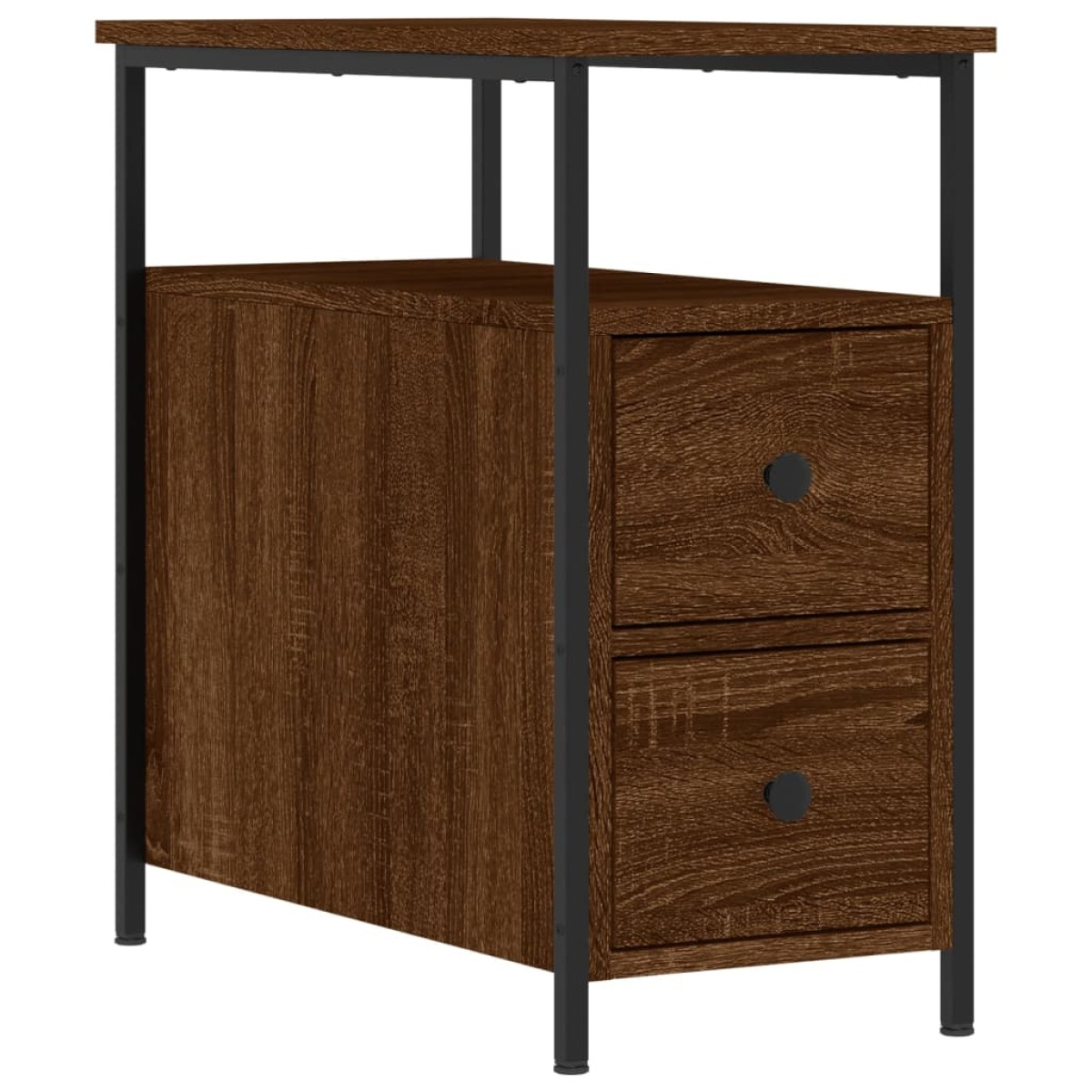 vidaXL Κομοδίνα 2 τεμ. Καφέ Δρυς 30 x 60 x 60 εκ. από Επεξεργ. Ξύλο