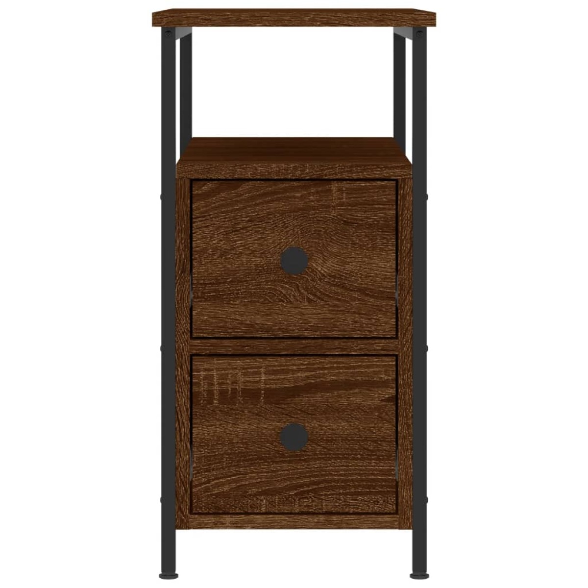 vidaXL Κομοδίνα 2 τεμ. Καφέ Δρυς 30 x 60 x 60 εκ. από Επεξεργ. Ξύλο
