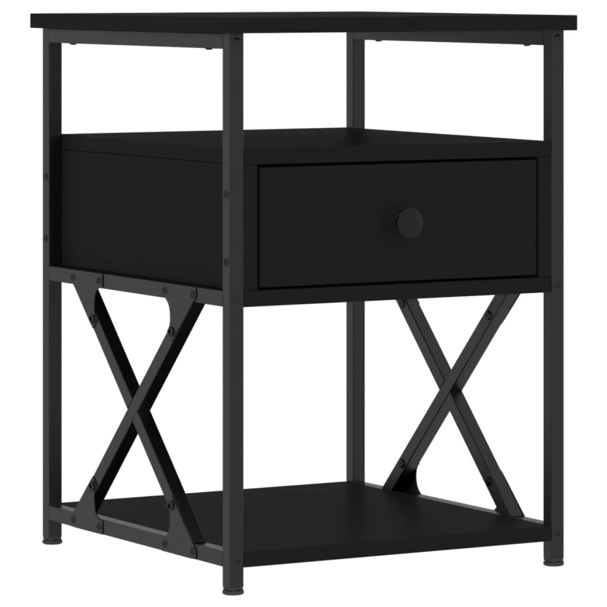 vidaXL Κομοδίνα 2 τεμ. Μαύρα 40 x 42 x 55 εκ. από Επεξεργασμένο Ξύλο