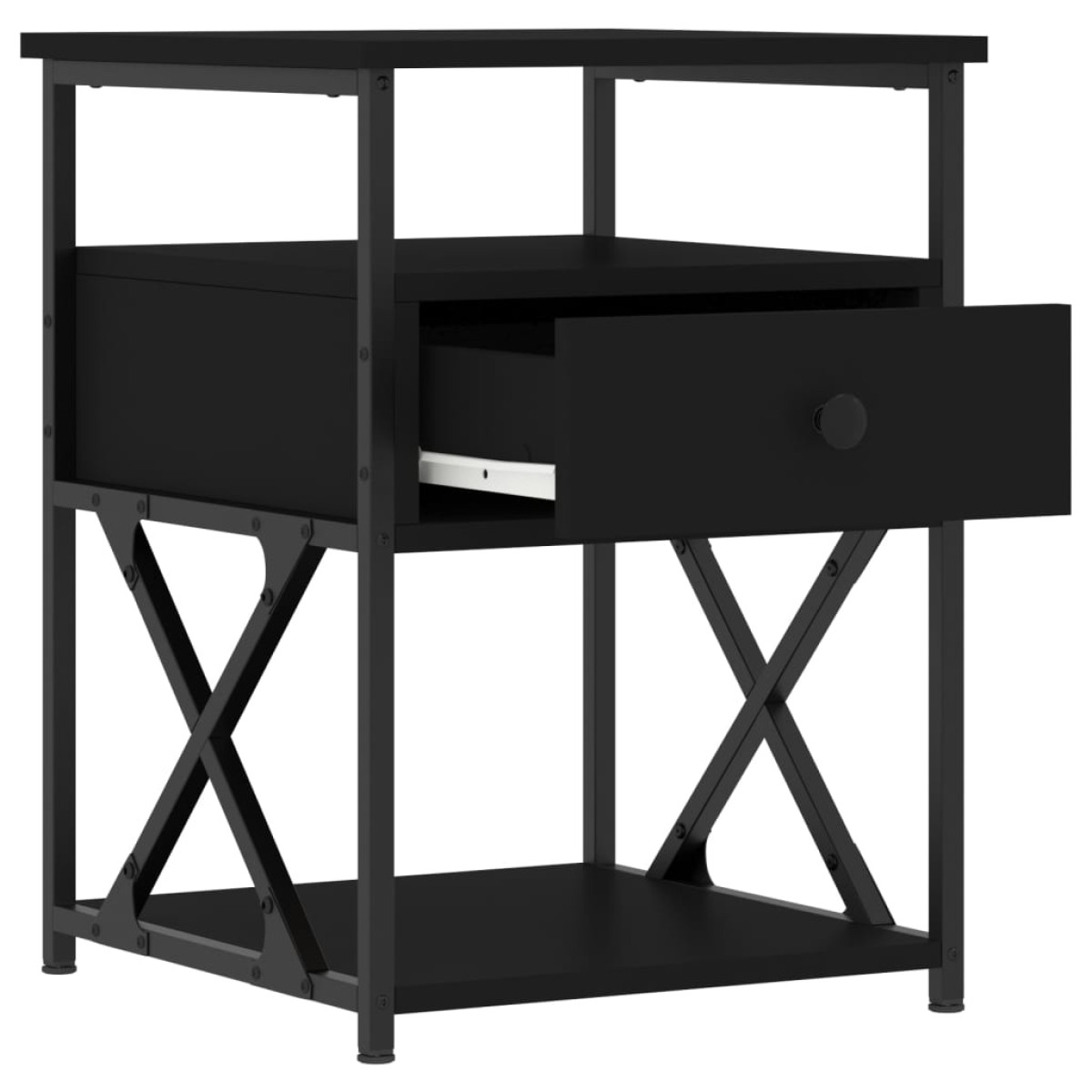 vidaXL Κομοδίνα 2 τεμ. Μαύρα 40 x 42 x 55 εκ. από Επεξεργασμένο Ξύλο