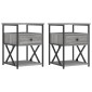 vidaXL Κομοδίνα 2 τεμ. Γκρι Sonoma 40x42x55 εκ. από Επεξεργασμένο Ξύλο