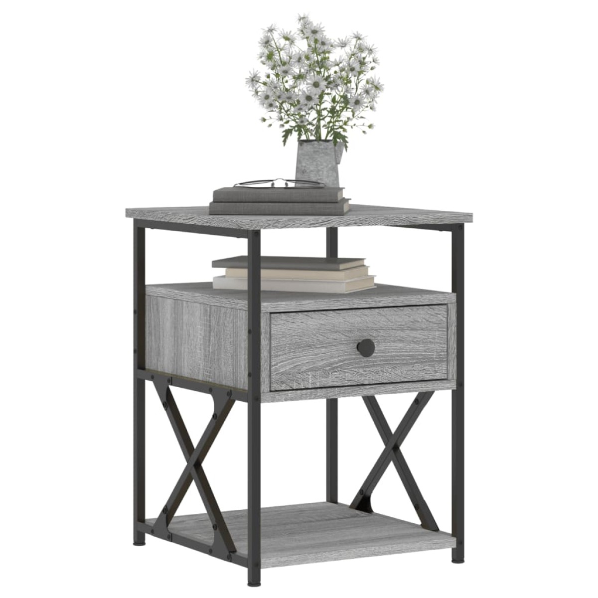 vidaXL Κομοδίνα 2 τεμ. Γκρι Sonoma 40x42x55 εκ. από Επεξεργασμένο Ξύλο