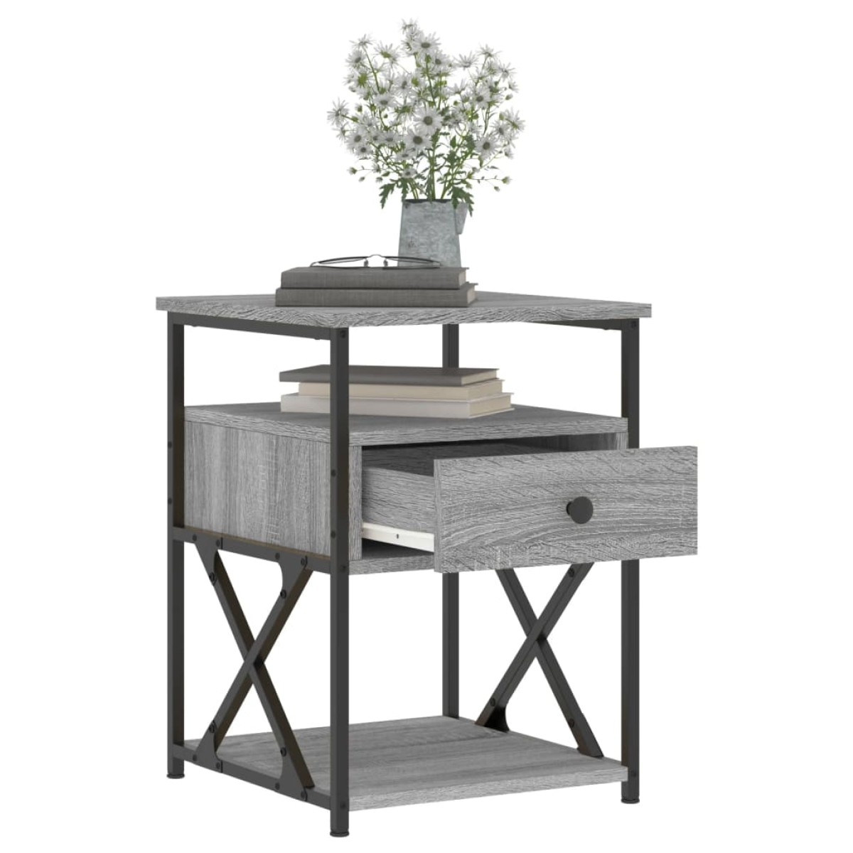 vidaXL Κομοδίνα 2 τεμ. Γκρι Sonoma 40x42x55 εκ. από Επεξεργασμένο Ξύλο