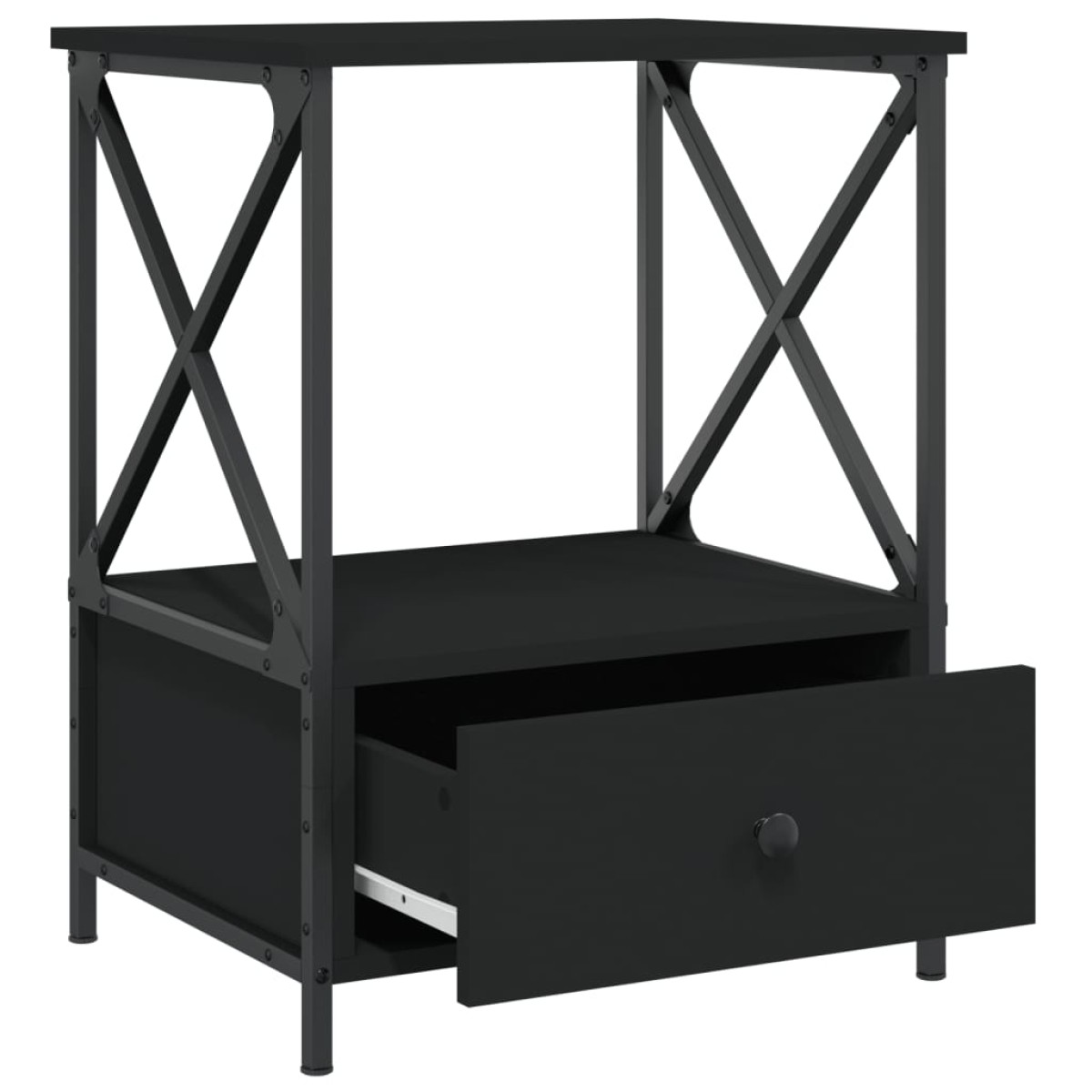 vidaXL Κομοδίνα 2 τεμ. Μαύρα 50 x 41 x 65 εκ. από Επεξεργασμένο Ξύλο