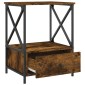 vidaXL Κομοδίνο Καπνιστή Δρυς 50 x 41 x 65 εκ. από Επεξεργασμένο Ξύλο