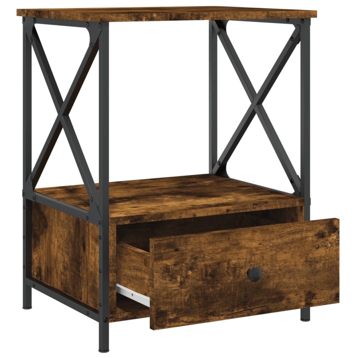 vidaXL Κομοδίνα 2 τεμ Καπνιστή Δρυς 50x41x65 εκ. Επεξεργασμένο Ξύλο