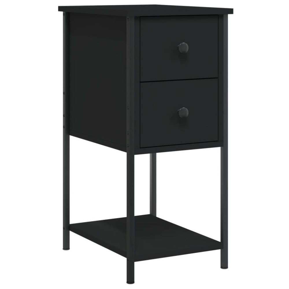 vidaXL Κομοδίνο Μαύρο 32 x 42 x 70 εκ. από Επεξεργασμένο Ξύλο