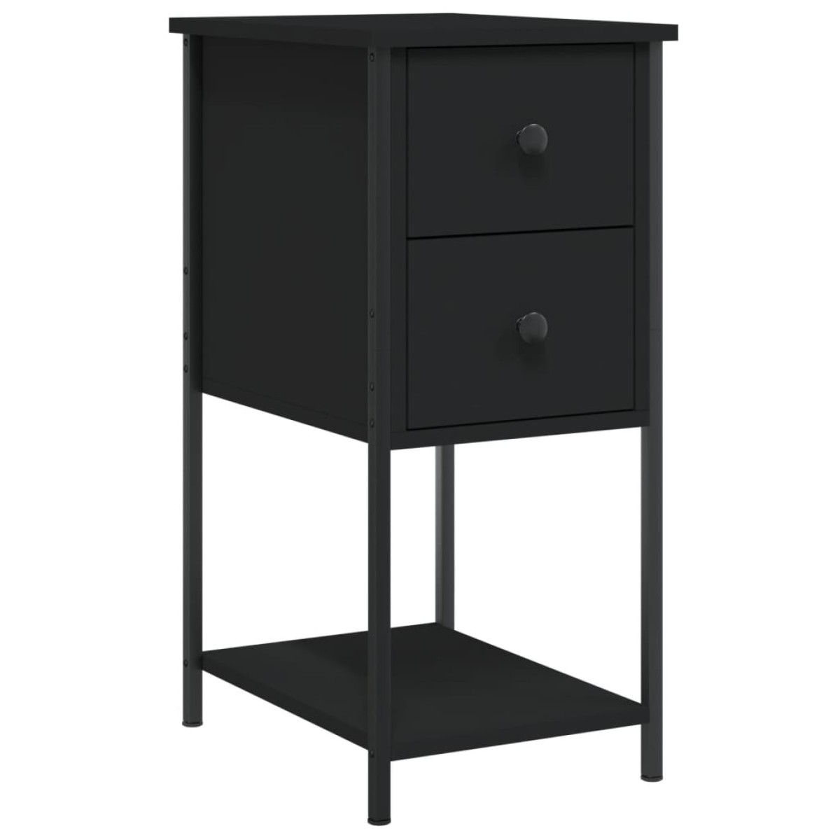 vidaXL Κομοδίνο Μαύρο 32 x 42 x 70 εκ. από Επεξεργασμένο Ξύλο