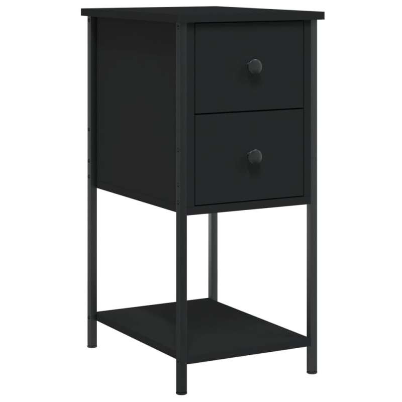 vidaXL Κομοδίνο Μαύρο 32 x 42 x 70 εκ. από Επεξεργασμένο Ξύλο