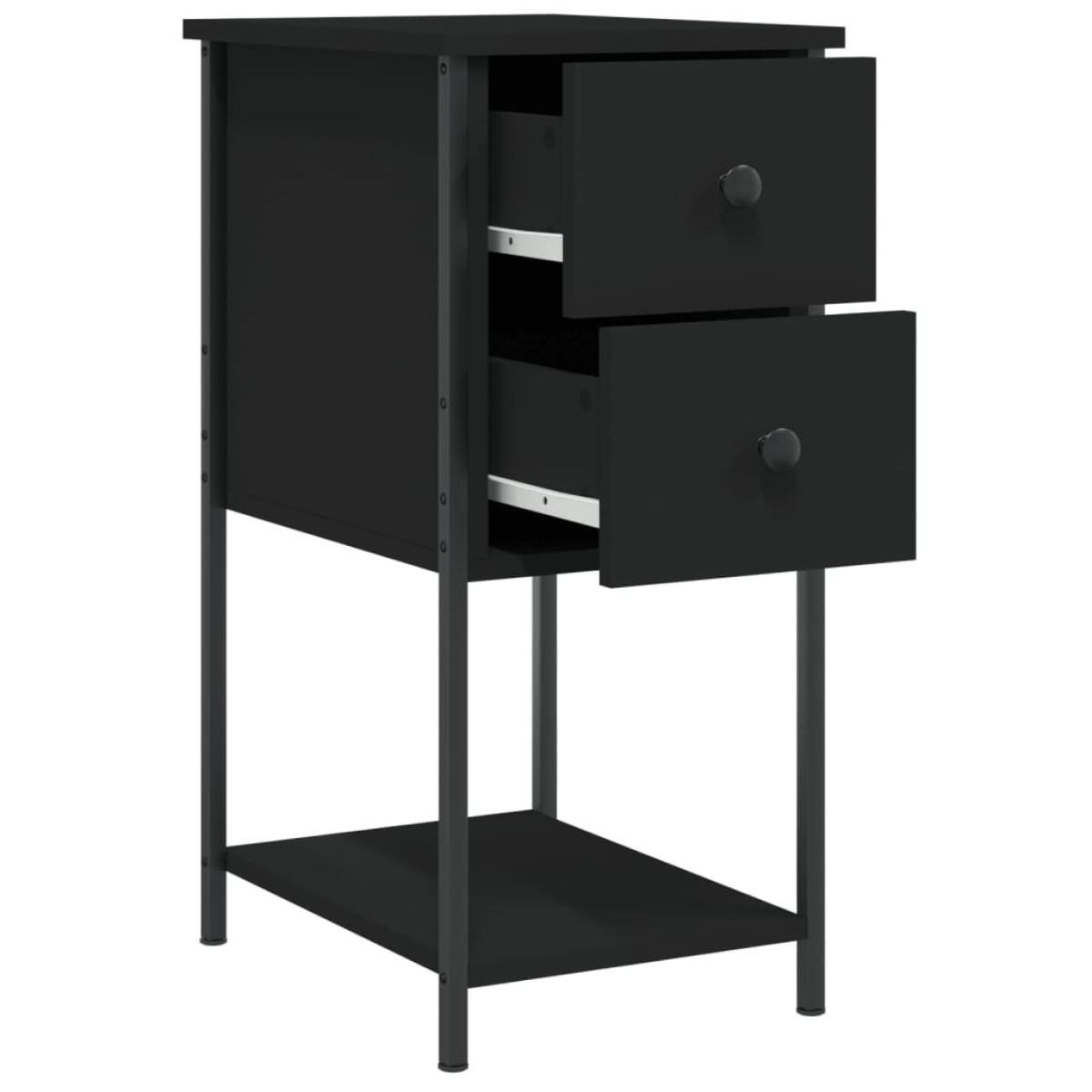 vidaXL Κομοδίνο Μαύρο 32 x 42 x 70 εκ. από Επεξεργασμένο Ξύλο