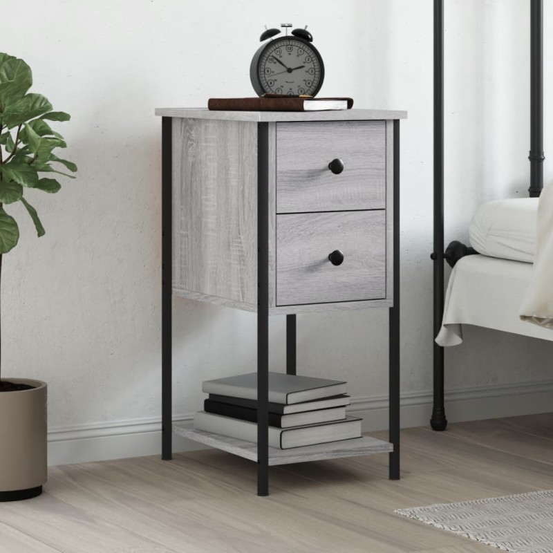 vidaXL Κομοδίνο Γκρι Sonoma 32 x 42 x 70 εκ. από Επεξεργασμένο Ξύλο