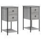 vidaXL Κομοδίνα 2 τεμ. Γκρι Sonoma 32x42x70 εκ. από Επεξεργασμένο Ξύλο