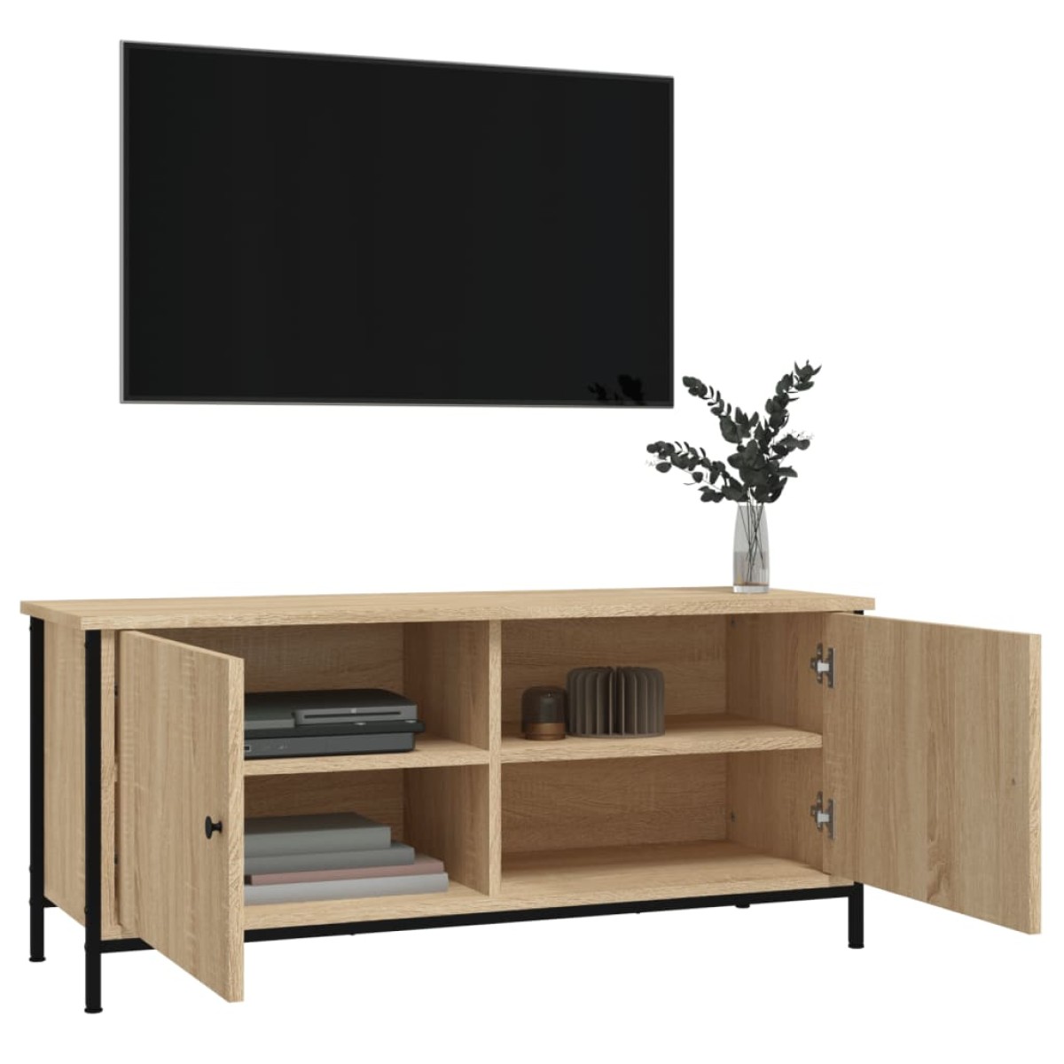 vidaXL Έπιπλο Τηλεόρασης με Πόρτες Sonoma Δρυς 102x35x45 εκ. Επεξ.Ξύλο