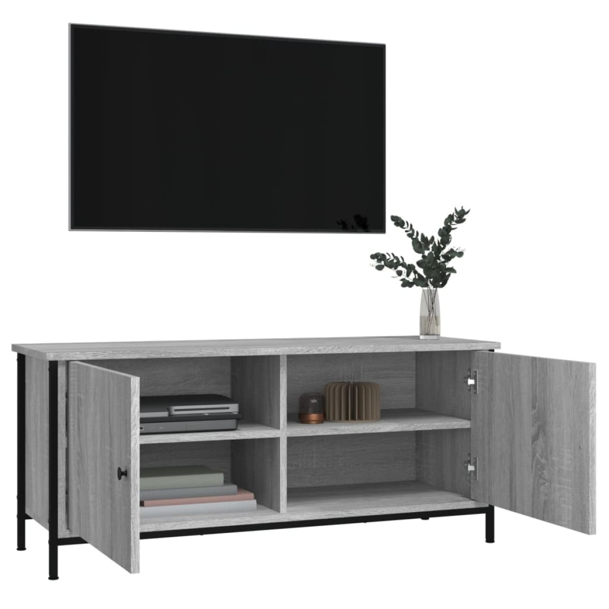 vidaXL Έπιπλο Τηλεόρασης με Πόρτες Γκρι Sonoma 102x35x45 εκ Επεξ. Ξύλο