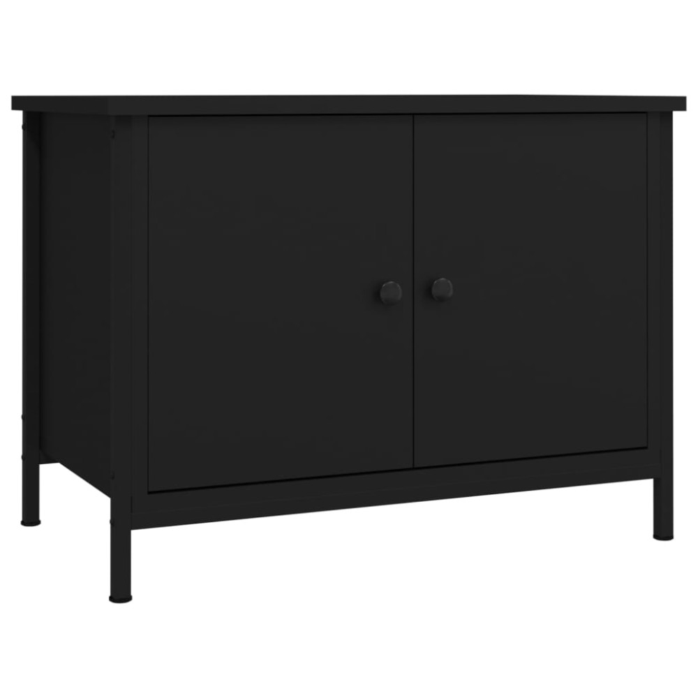 vidaXL Έπιπλο Τηλεόρασης με Πόρτες Μαύρο 60 x 35 x 45 εκ. Επεξ. Ξύλο