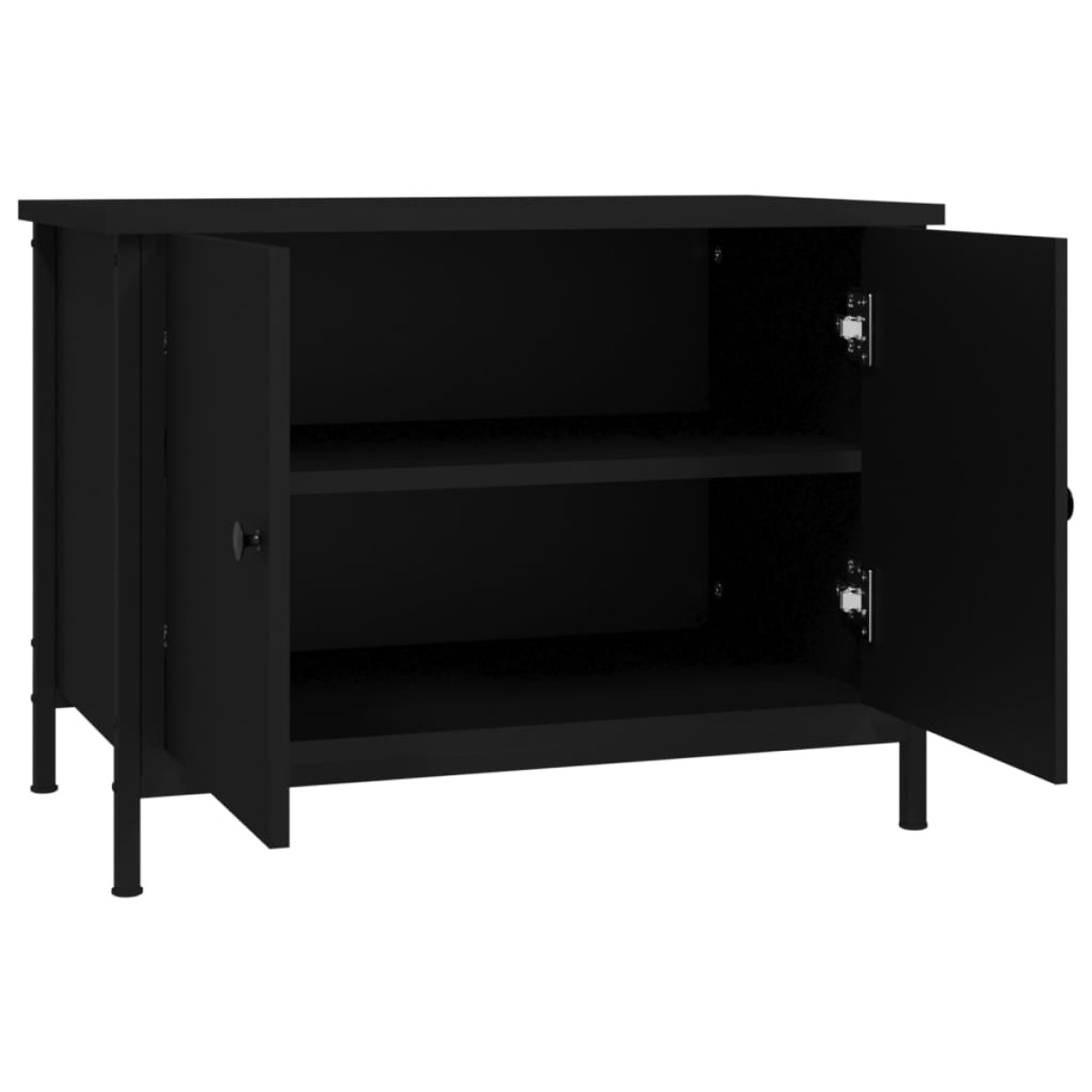 vidaXL Έπιπλο Τηλεόρασης με Πόρτες Μαύρο 60 x 35 x 45 εκ. Επεξ. Ξύλο