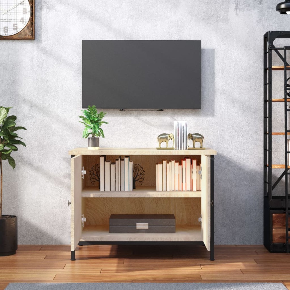 vidaXL Έπιπλο Τηλεόρασης με Πόρτες Sonoma Δρυς 60x35x45 εκ. Επεξ.Ξύλο