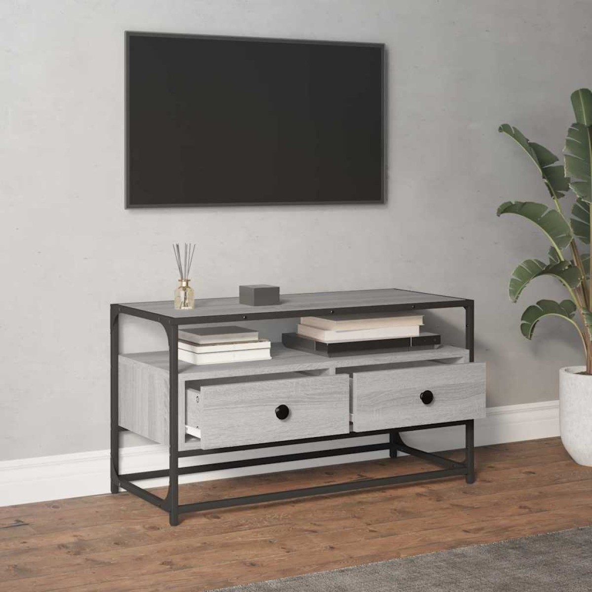 vidaXL Έπιπλο Τηλεόρασης Γκρι Sonoma 80x35x45 εκ. από Επεξεργ. Ξύλο