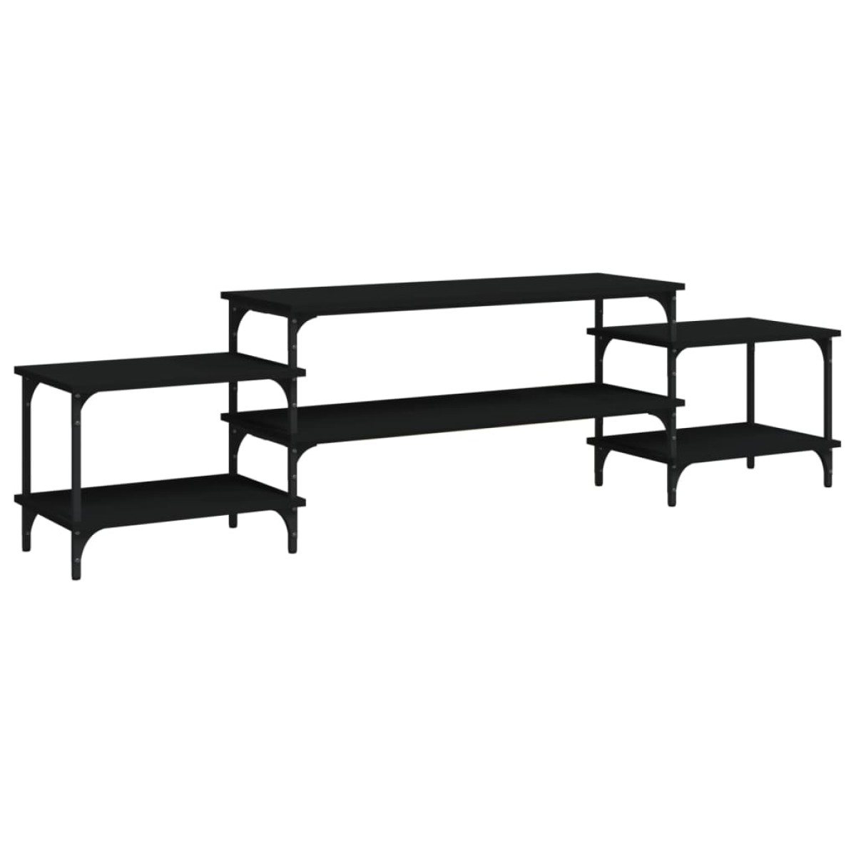 vidaXL Έπιπλο Τηλεόρασης Μαύρο 197x35x52 εκ. από Επεξεργασμένο Ξύλο