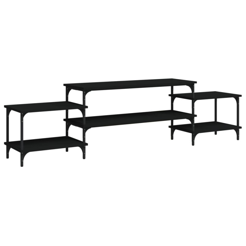 vidaXL Έπιπλο Τηλεόρασης Μαύρο 197x35x52 εκ. από Επεξεργασμένο Ξύλο