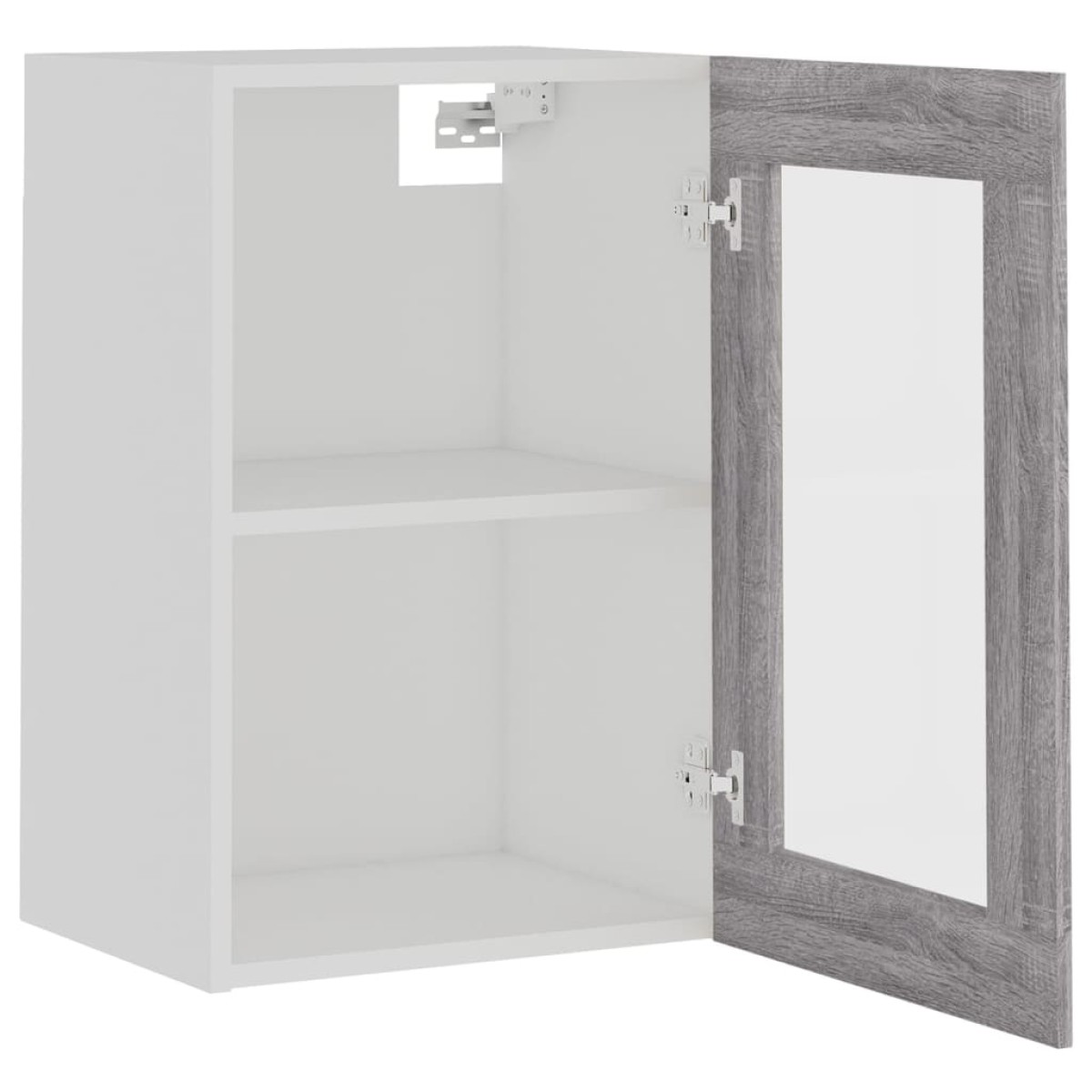 vidaXL Κρεμαστό Ντουλάπι Γυάλινο Γκρι Sonoma 40x31x60 εκ. Επεξ. Ξύλο