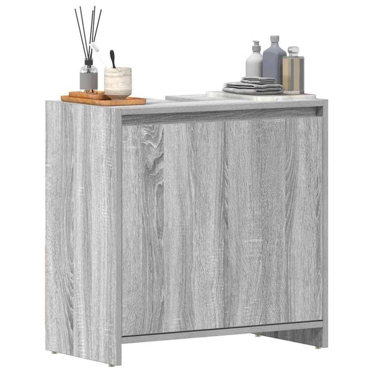 vidaXL Ντουλάπι Μπάνιου Γκρι Sonoma 60x33x61 εκ. Επεξεργασμένο Ξύλο