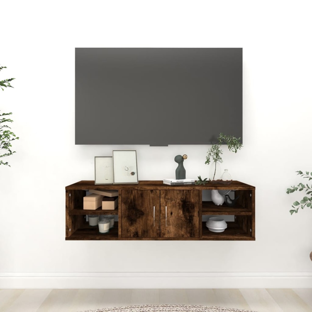 vidaXL Ραφιέρα Τοίχου Καπνιστή Δρυς 102x30x29 εκ. Επεξεργασμένο Ξύλο