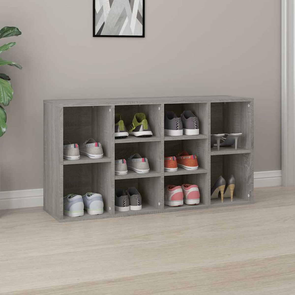 vidaXL Παπουτσοθήκη Γκρι Sonoma 103x30x54,5 εκ. από Επεξεργασμένο Ξύλο