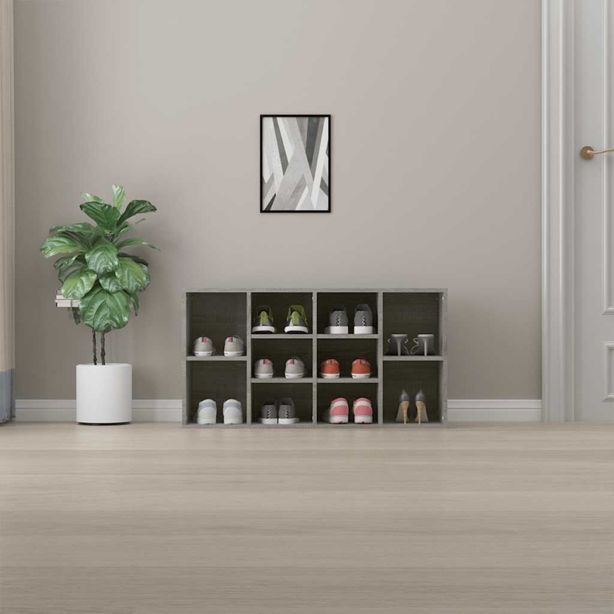 vidaXL Παπουτσοθήκη Γκρι Sonoma 103x30x54,5 εκ. από Επεξεργασμένο Ξύλο