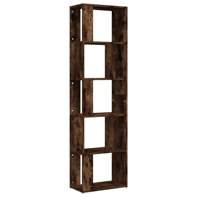 vidaXL Βιβλιοθήκη Καπνιστή Δρυς 45 x 24 x 160 εκ. Επεξεργασμένο Ξύλο