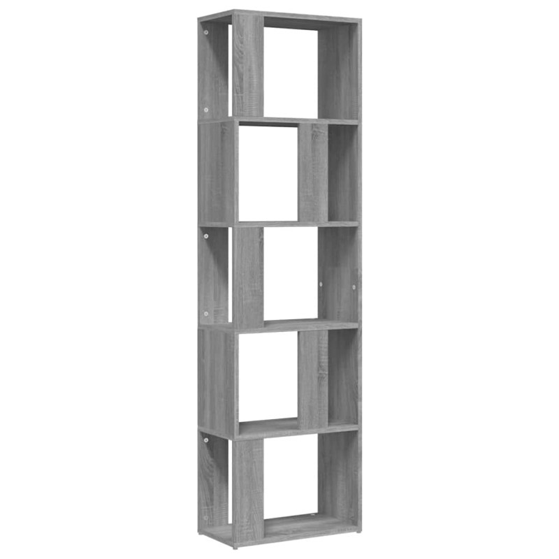 vidaXL Βιβλιοθήκη Γκρι Sonoma 45 x 24 x 160 εκ. από Επεξεργασμένο Ξύλο