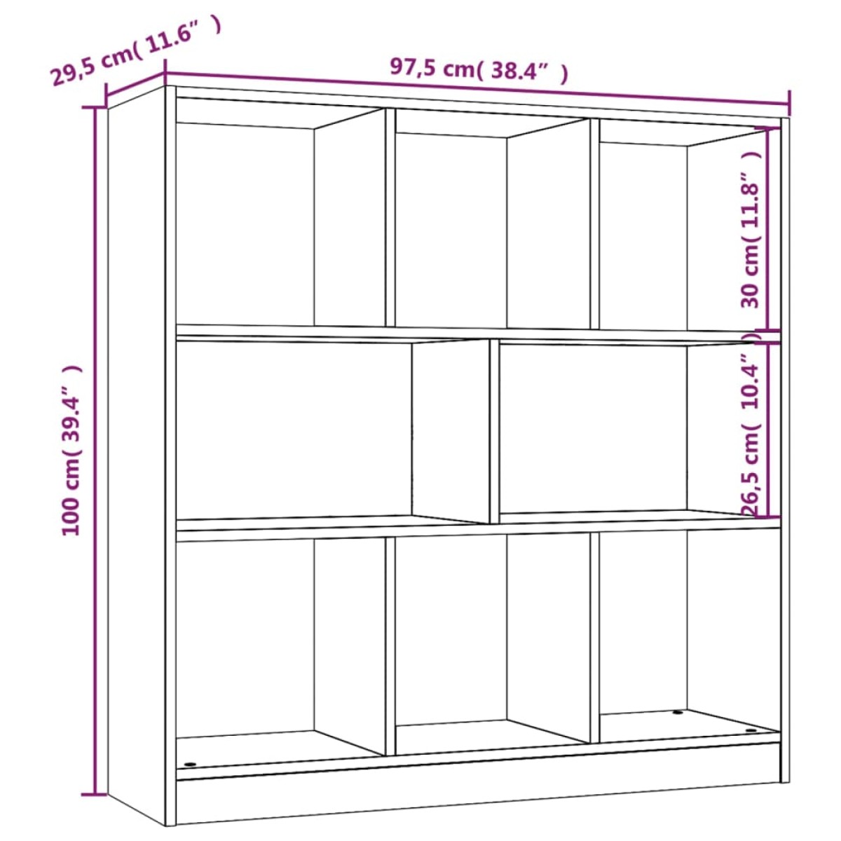 vidaXL Βιβλιοθήκη Καπνιστή Δρυς 97,5x29,5x100 εκ. Επεξεργασμένο Ξύλο