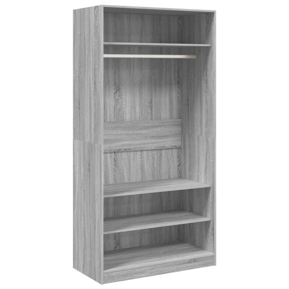 vidaXL Ντουλάπα Γκρι Sonoma 100 x 50 x 200 εκ. από Επεξεργασμένο Ξύλο