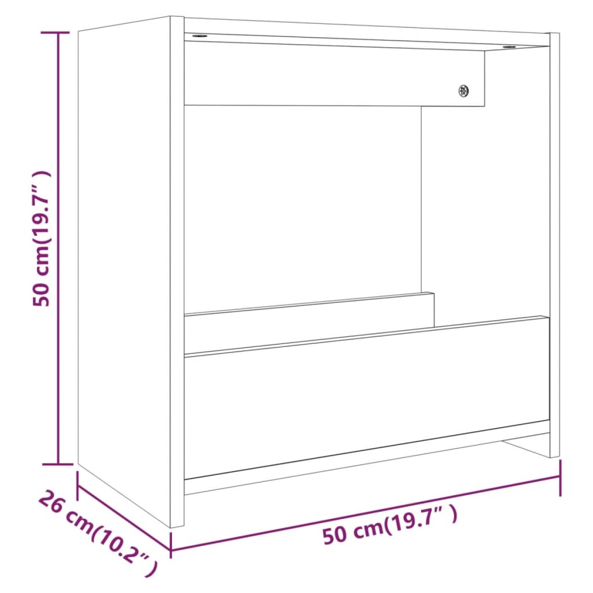vidaXL Βοηθητικό Τραπέζι Καπνιστή Δρυς 50x26x50 εκ. Επεξεργασμένο Ξύλο