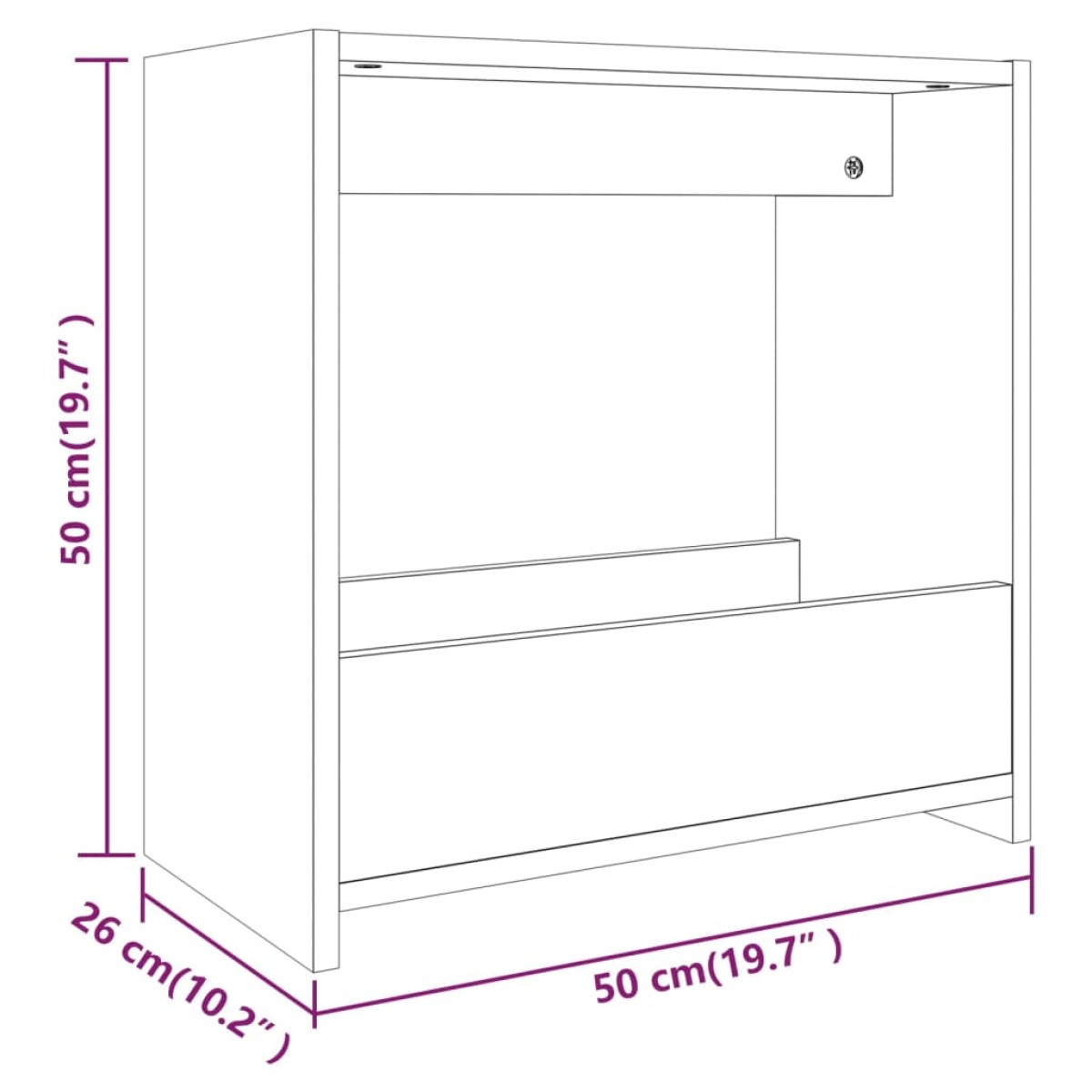 vidaXL Βοηθητικό Τραπέζι Γκρι Sonoma 50x26x50 εκ. Επεξεργασμένο Ξύλο