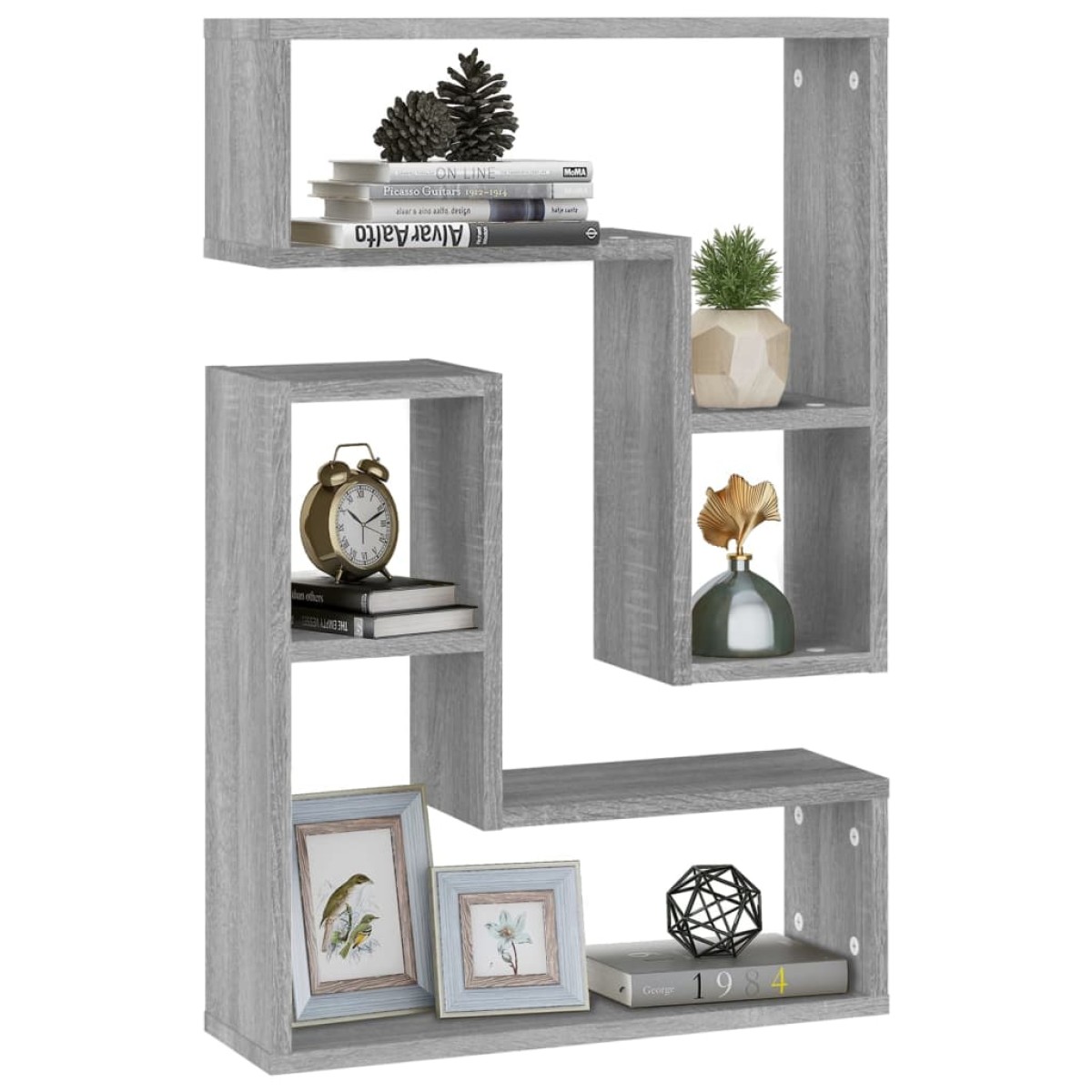 vidaXL Ραφιέρες Τοίχου 2 τεμ. Γκρι Sonoma 50  x 15 x 50 εκ. Επεξ. Ξύλο