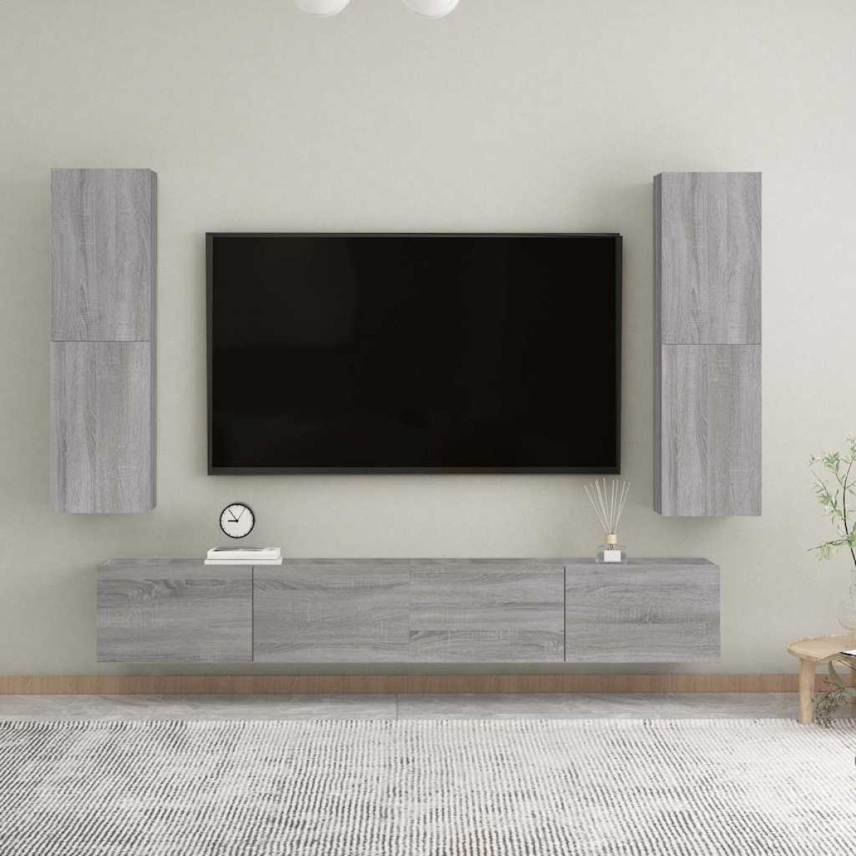 vidaXL Έπιπλο Τηλεόρασης Επιτοίχιο Γκρι Sonoma 30,5 x 30 x 110 εκ.