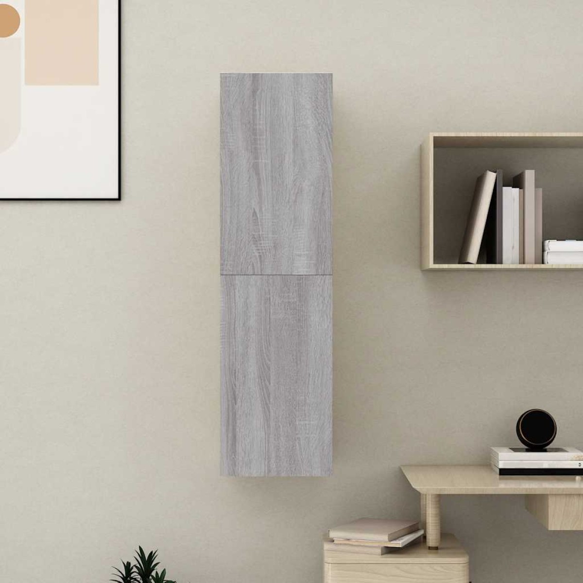 vidaXL Έπιπλο Τηλεόρασης Επιτοίχιο Γκρι Sonoma 30,5 x 30 x 110 εκ.
