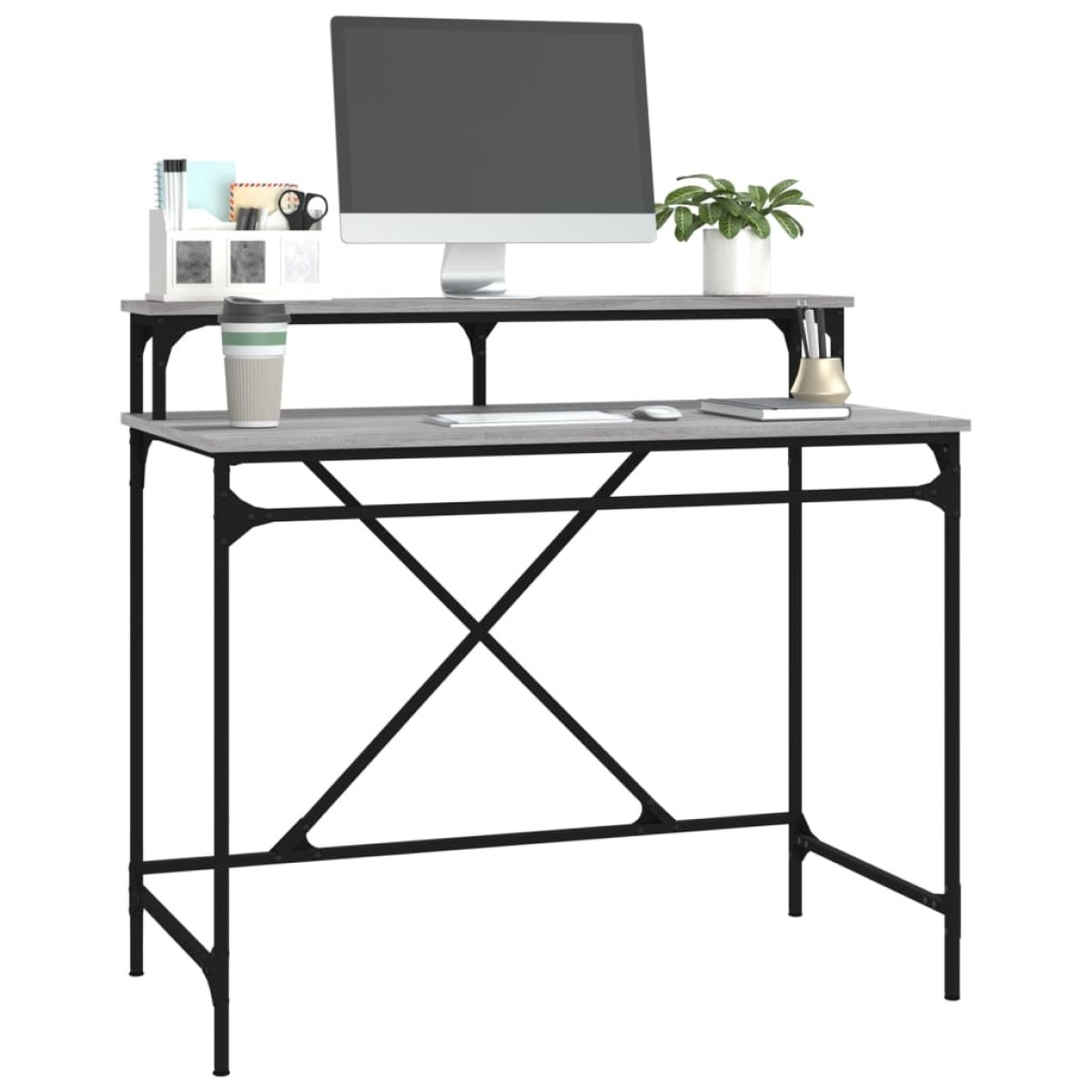 vidaXL Γραφείο Γκρι Sonoma 100x50x90 εκ. από Επεξεργασμένο Ξύλο