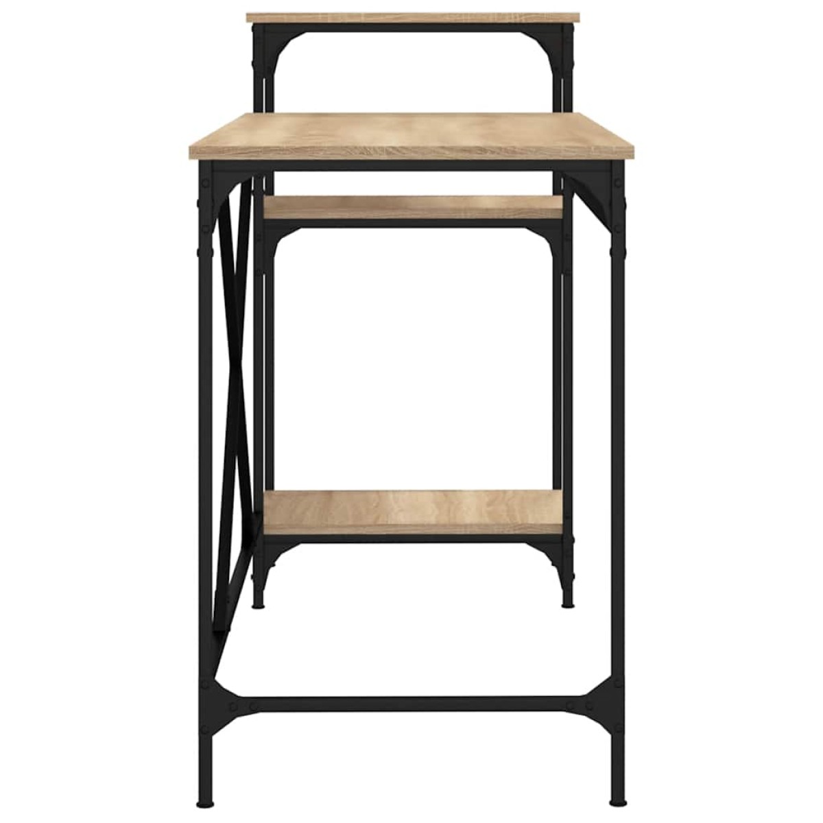 vidaXL Γραφείο με Ράφια Sonoma Δρυς 135x50x90 εκ. Επεξ. Ξύλο/Σίδηρος