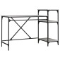 vidaXL Γραφείο με Ράφια Γκρι Sonoma 135x50x90 εκ. Επεξ. Ξύλο/Σίδηρος