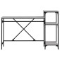 vidaXL Γραφείο με Ράφια Γκρι Sonoma 135x50x90 εκ. Επεξ. Ξύλο/Σίδηρος